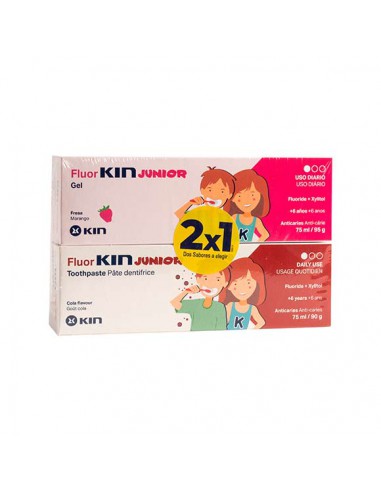 FLUOR KIN JUNIOR GEL  FRESA 75 ML PACK 2X1