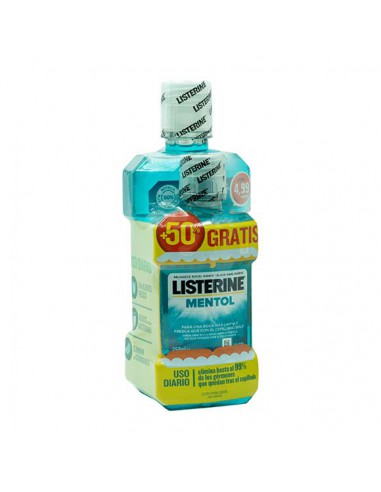 LISTERINE MENTOL PACK 500 ML.+250 ML +50% GRATIS