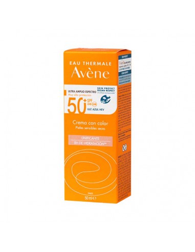 AVENE CREMA SOLAR 50+ LUZ AZUL COLOREADA 50 ML.