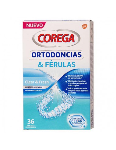 COREGA ORTODONCIAS & FERULAS 36 TABLETAS LIMPIAD