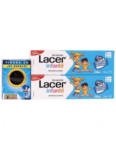 LACER DUPLO PASTA  INFANTIL 75 ML FRESA+3D